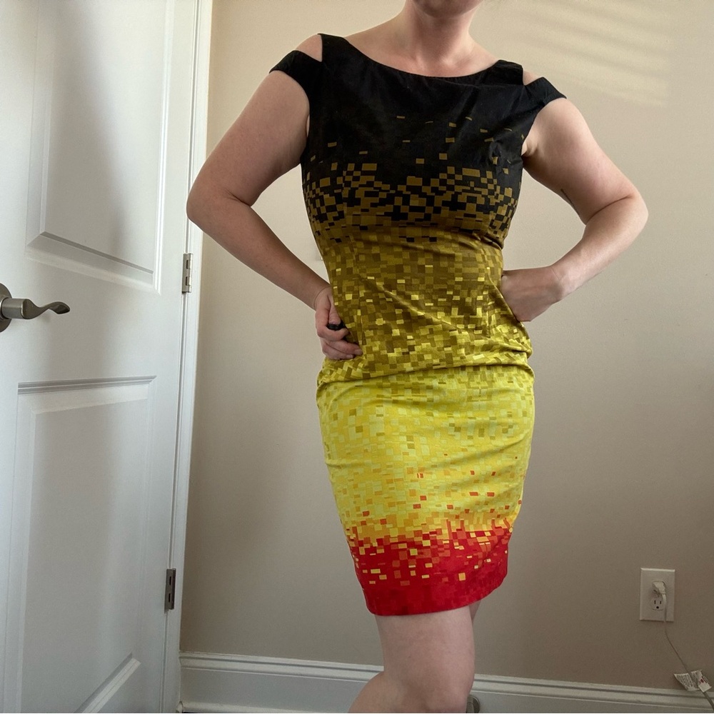 Karen Millen Art to Wear Designer Abstract Cocktail Dress
